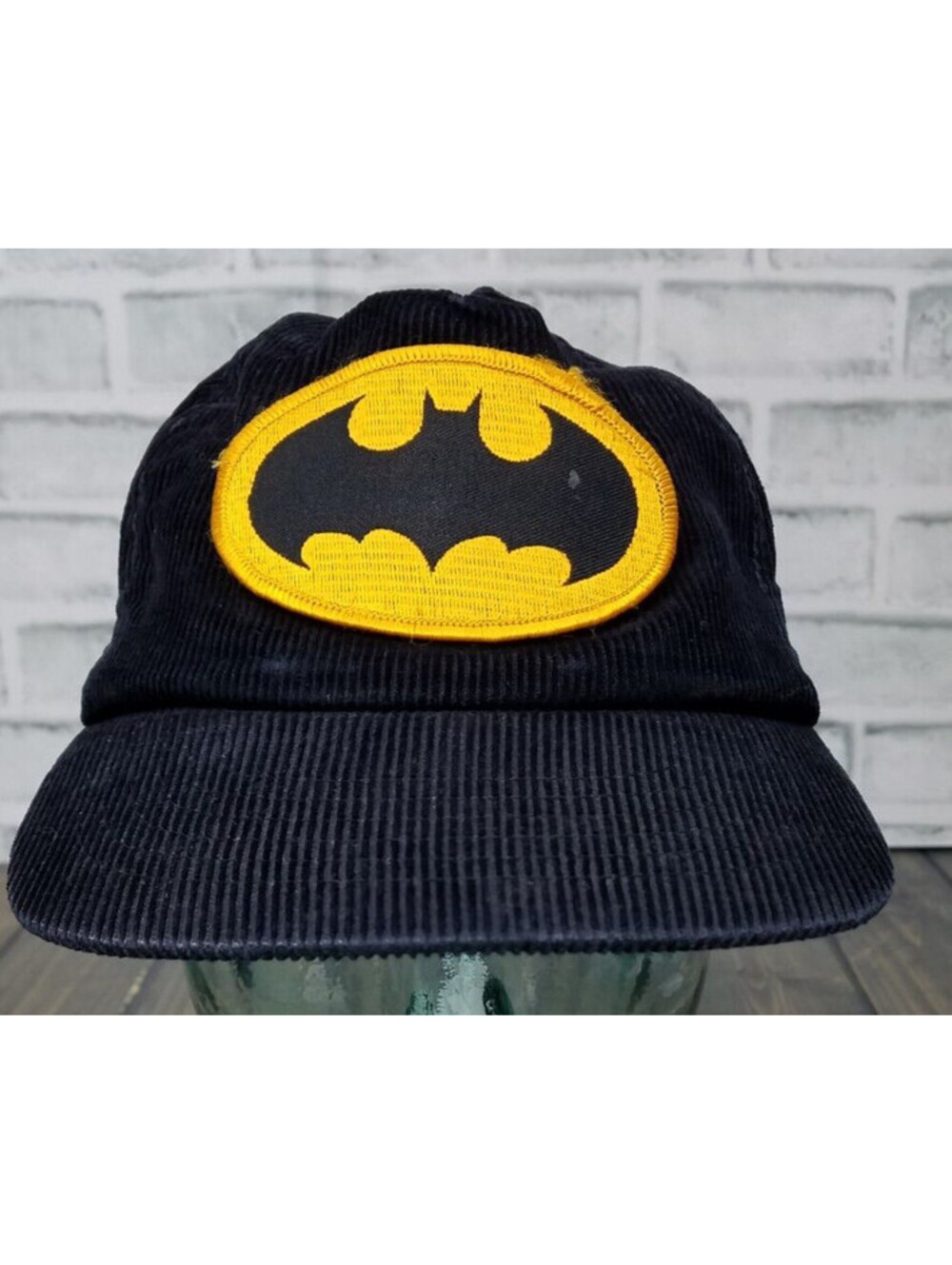 Vintage Batman PATCH 1964 DC Comics Black Corduroy Snapback YOUNGAN Rope Cap Hat